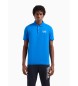 EA7 Poloshirt aus blauer Stretch-Baumwolle mit Sichtbarkeit