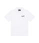 EA7 Short sleeve polo shirt made of fresh white cotton jersey