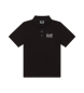 EA7 Kortrmet poloshirt i cool sort bomuldsjersey