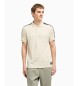 EA7 Logo Serie beige gebreide katoenen polo