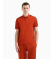 EA7 Polo en coton tricot Logo Series orange