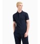 EA7 Polo in maglia di cotone elasticizzato blu navy Visibility