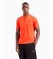 EA7 Core Identity orange poloshirt i bomuld med stretch