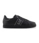 EA7 Baskets classiques en cuir noir