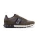 EA7 Brown leather trainers