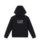 EA7 Sweat à capuche Logo Series en coton noir