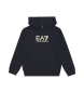 EA7 Logo Series Hooded Sweatshirt i marin bomull