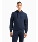 EA7 Cotton hooded sweatshirt with Logo Series navy hoodie