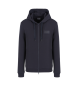 EA7 Felpa con cappuccio Tennis Club in misto cotone blu navy