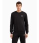 EA7 7 Lines Crewneck Sweatshirt in recycled cotton blend ASV black