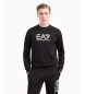 EA7 Sweat-shirt à col ras du cou en coton noir