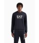 EA7 Visibility Sweatshirt mit Rundhalsausschnitt aus marineblauer Baumwolle