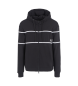 EA7 Athletic colour block hooded sweatshirt in organic cotton blend
 black