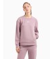 EA7 Logo Series sweatshirt med rund hals i bomullsblandning rosa