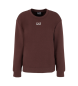 EA7 Sweat-shirt à col ras du cou Logo Series en coton mélangé marron