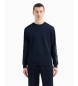 EA7 Sweatshirt com gola redonda em malha de algodo Logo Series  azul-marinho  