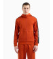 EA7 Hooded cotton jersey sweatshirt from the Logo series orange