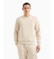 EA7 Visibility sweatshirt med rund hals i beige bomuld