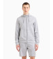 EA7 Visibility grey cotton zip hoodie with hood and zip