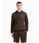 EA7 Gold Label bruin stretch technisch twill sweatshirt met capuchon