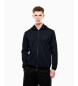 EA7 SweatshirtStretch technical twill hooded sweatshirt Gold Label navy