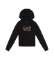 EA7 Shiny Girl stretch katoenen sweatshirt met capuchon zwart