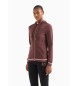 EA7 Sweat à capuche en coton extensible marron Core Lady