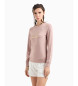 EA7 Evolutie Roze Stretch Viscose Blend Ronde Hals Sweatshirt