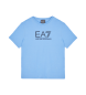 EA7 T-shirt a maniche corte in cotone blu Visibility