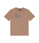 EA7 Kurzarm-T-Shirt Visibility aus brauner Baumwolle