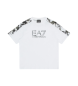 EA7 Camiseta de cuello redondo Visibility  de algodón blanco