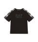 EA7 Camiseta de cuello redondo Visibility de algodón negro