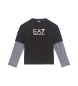 EA7 T-shirt med logo, sort