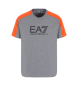 EA7 Camiseta de cuello redondo Visibility de algodn gris