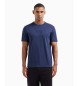 EA7 T-shirt com gola redonda da série Logo, em viscose azul marinho com elasticidade