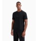 EA7 T-shirt com logtipo da srie e gola redonda em viscose elstica   preto