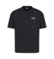 EA7 T-shirt com gola redonda 7 Lines em algodão preto