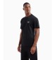 EA7 T-shirt girocollo 7 righe in cotone nero