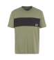 EA7 Athletic Colour Block T-shirt med rund hals i ekologisk bomull grön