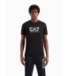 EA7 Visibility T-shirt met korte mouwen en ronde hals in zwart stretchkatoen