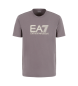 EA7 Visibility Kurzarm-T-Shirt mit Rundhalsausschnitt aus grauer Stretch-Baumwolle