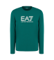 EA7 T-shirt met lange mouwen en ronde hals in stretch katoen Zichtbaar groen  