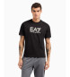 EA7  Visibility T-shirt met ronde hals in zwart gebreide katoenjersey