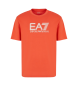 EA7 Visibility T-Shirt mit Rundhalsausschnitt aus gestricktem Baumwolljersey orange