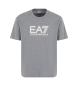 EA7 Visibility crew neck T-shirt in grey knitted cotton jersey