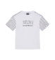 EA7 T-shirt in cotone con stampa Visibility in bianco