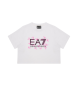 EA7 Logo Series T-shirt i hvid bomuld med stretch