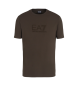 EA7 Lux Identity T-shirt i jersey med modalblandning brun