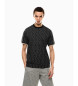 EA7 T-shirt z czarnego żakardowego materiału