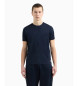 EA7 T-shirt in maglia di cotone blu navy della serie Logo